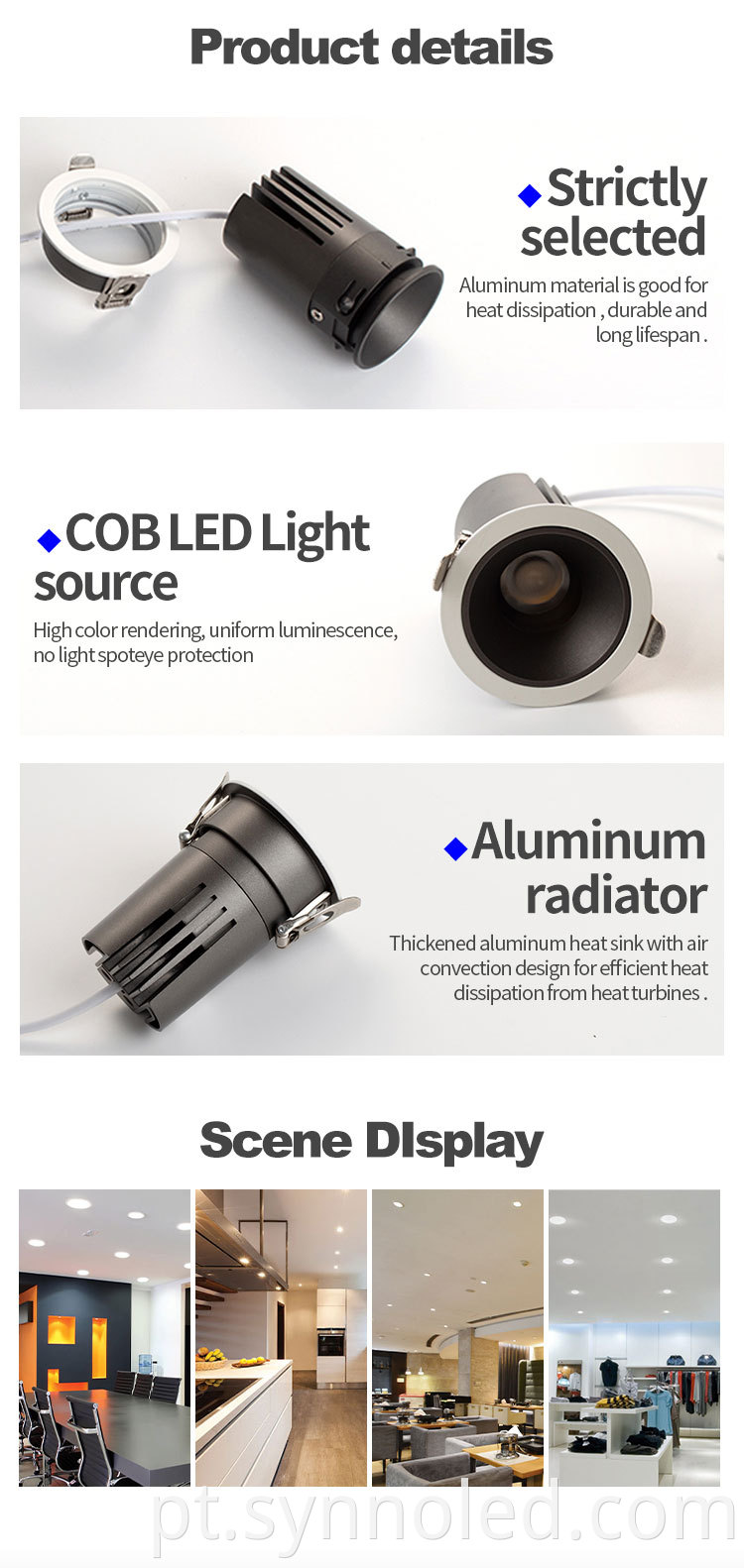 10w 18w 30w Downlight Details